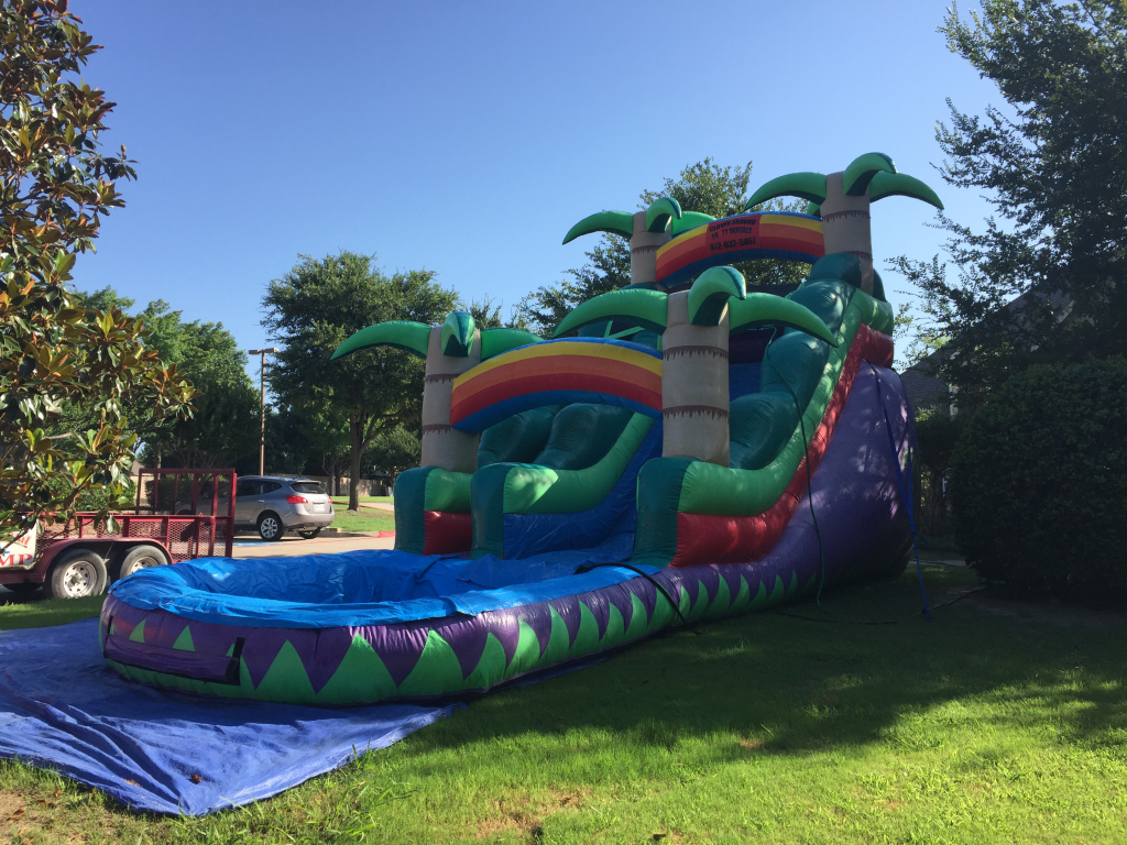 18 Ft Purple Tropical Water Slide Rental