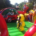 This is a mickey mouse toddler bounce house