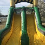 This is an inflatable obstacle course slide