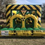 This is an inflatable obstacle course rear view