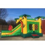 This is a jungle themed bounce house rental